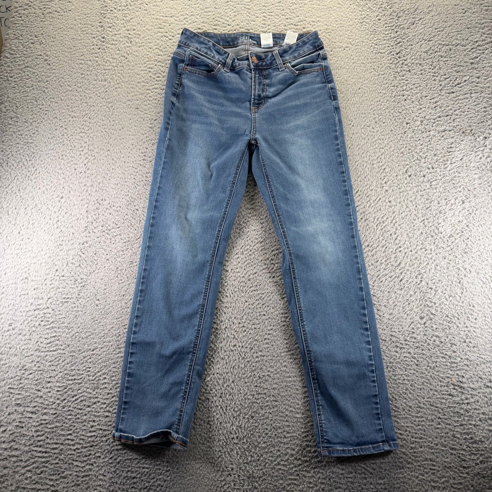 Time And Tru Jeans Womens 6 Blue Cotton Denim Straight Workwear Faded Stretch